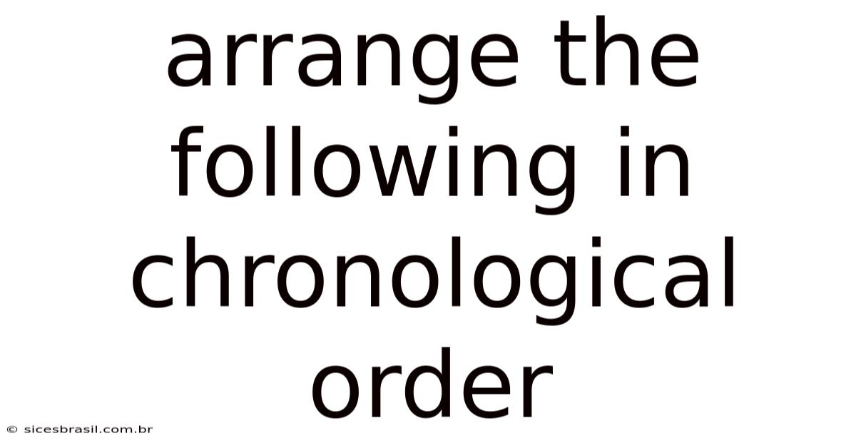 Arrange The Following In Chronological Order