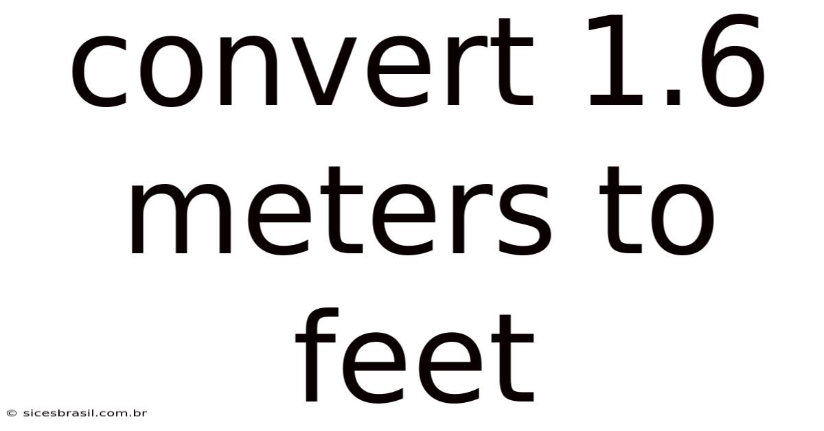 Convert 1.6 Meters To Feet