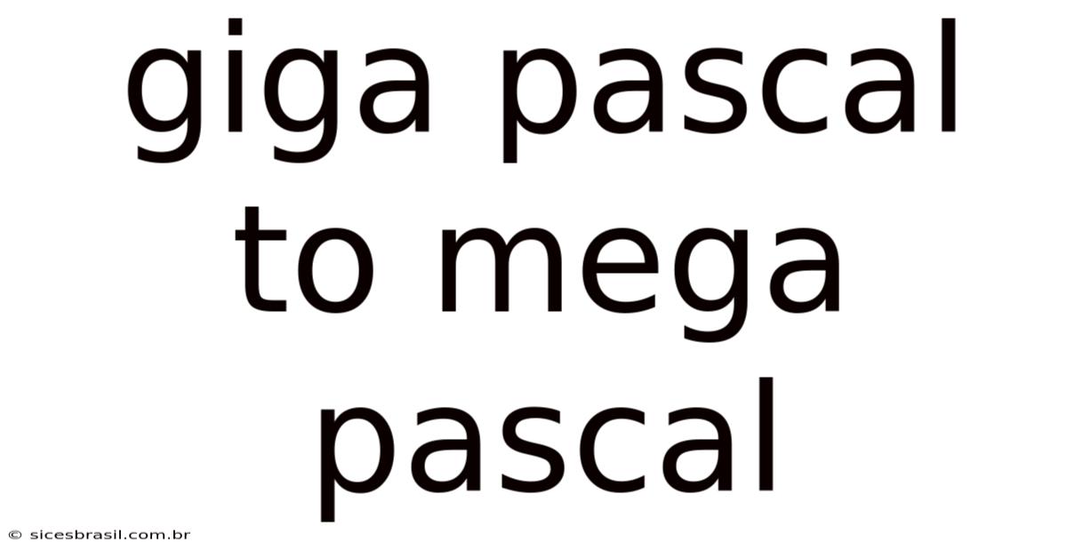 Giga Pascal To Mega Pascal