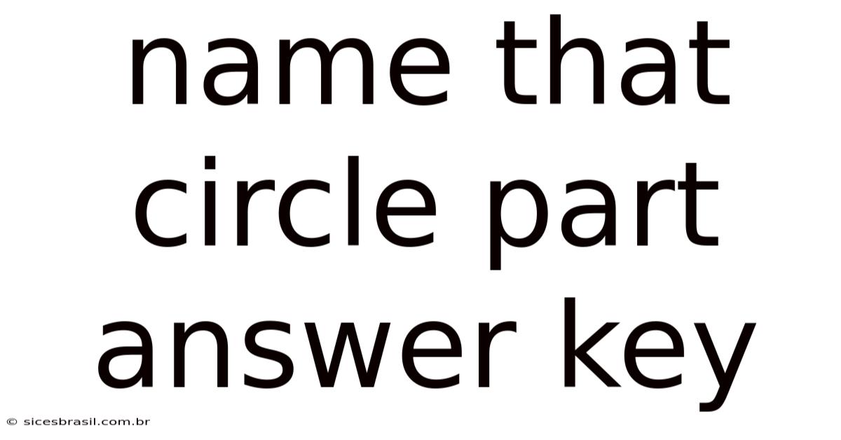 Name That Circle Part Answer Key