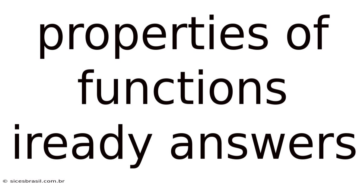 Properties Of Functions Iready Answers