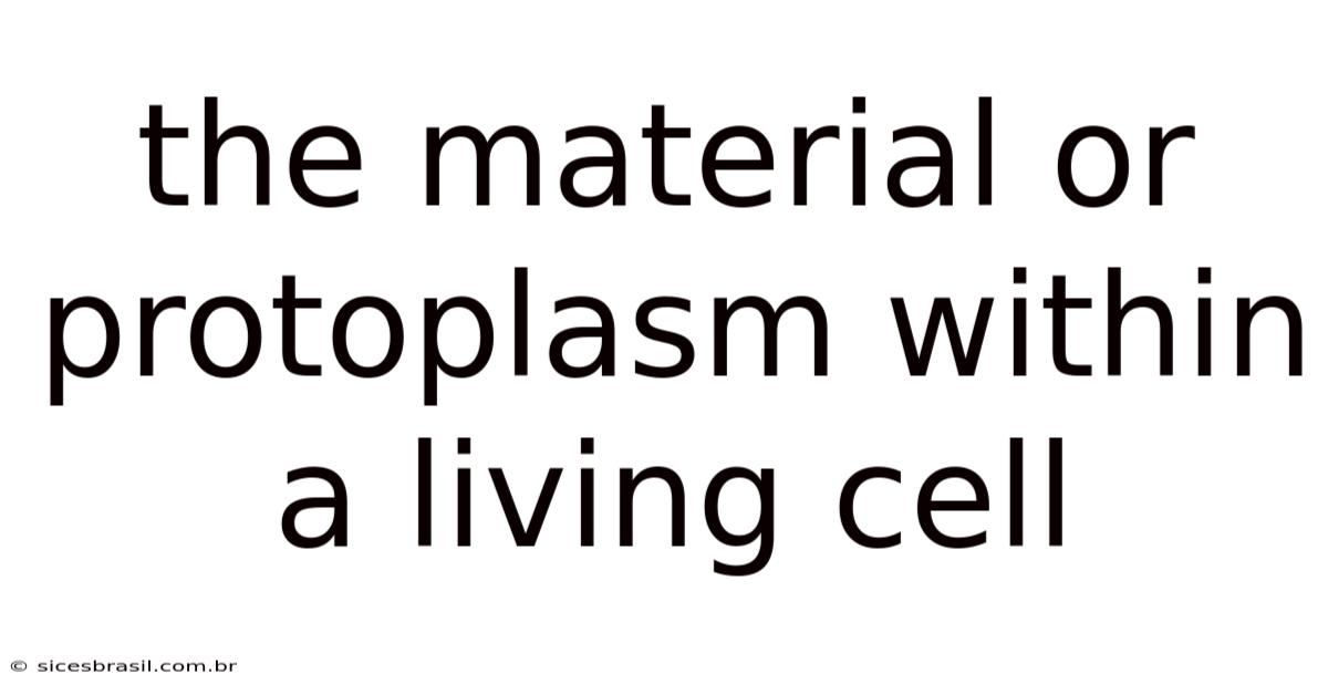 The Material Or Protoplasm Within A Living Cell