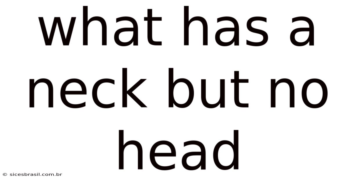 What Has A Neck But No Head