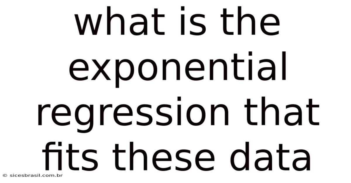 What Is The Exponential Regression That Fits These Data