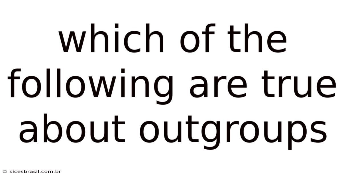 Which Of The Following Are True About Outgroups