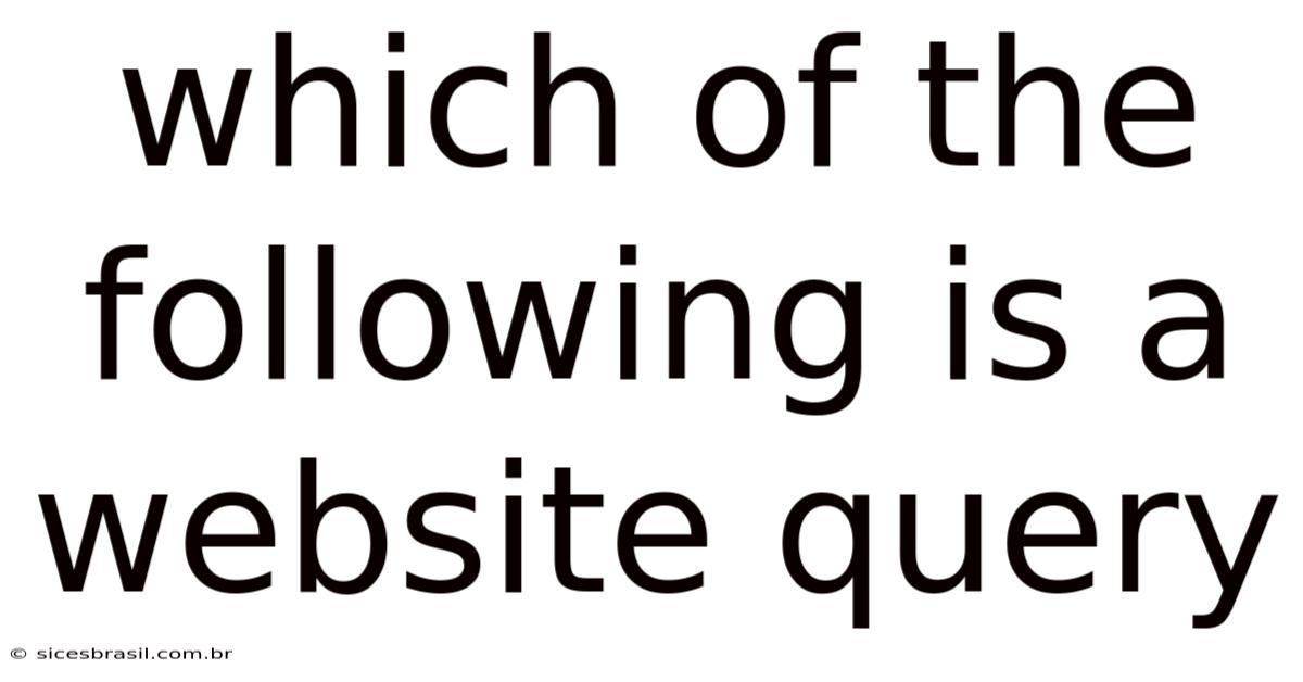 Which Of The Following Is A Website Query